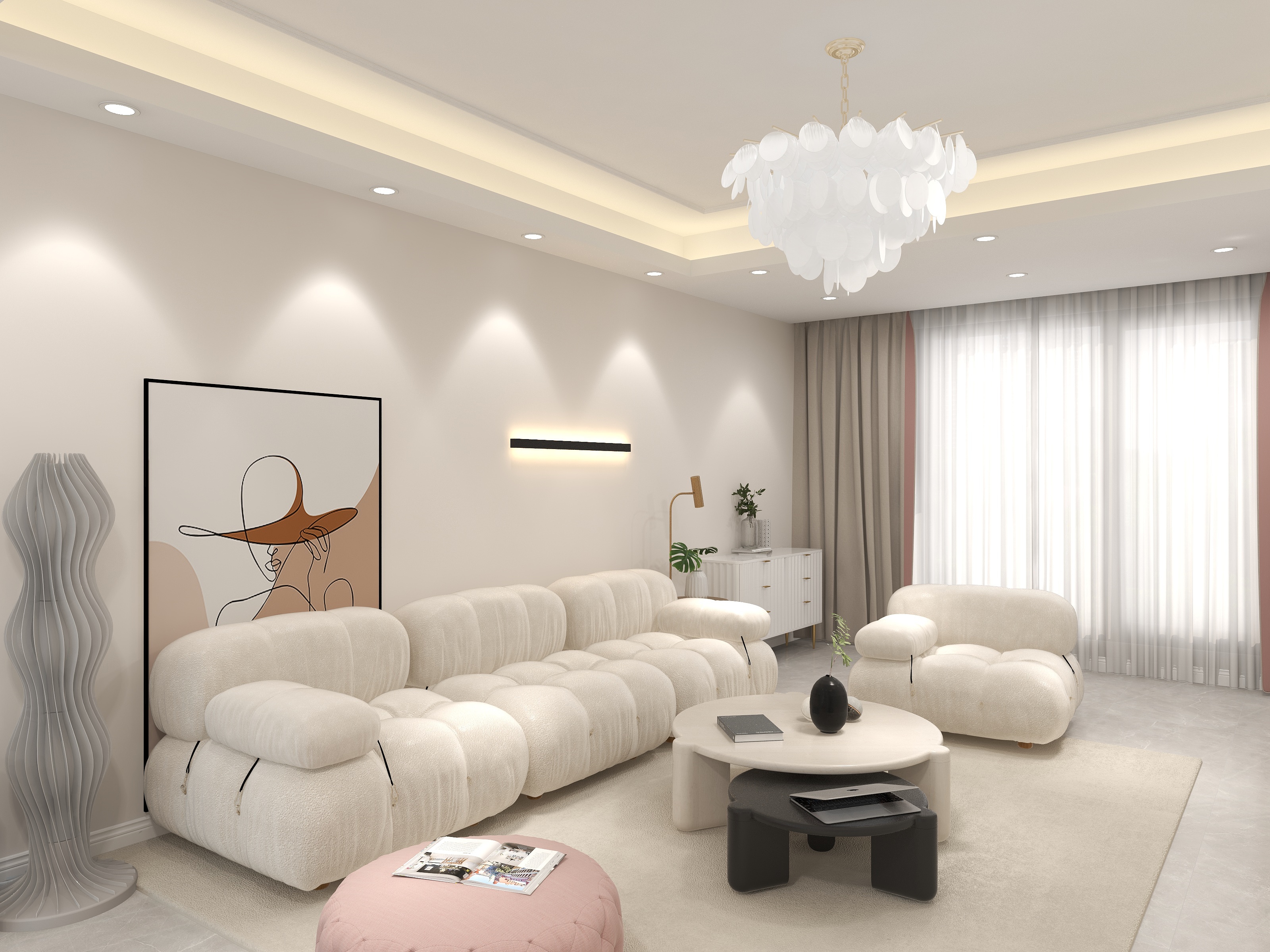 设计师杨娜-110平方奶油风-装修设计方案