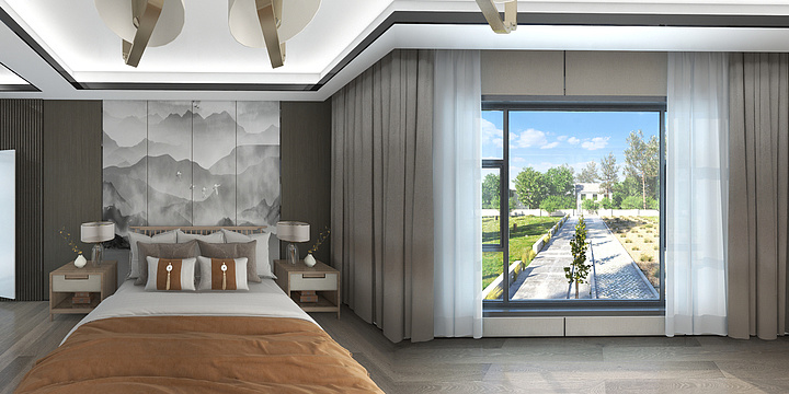 147****2348-新中式主卧-装修设计方案