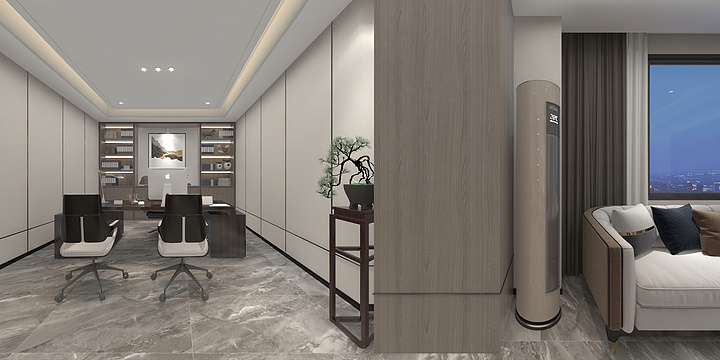 一叶设计机构-全友家具办公室.dwg-装修设计方案