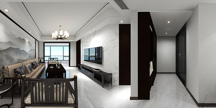 设计师董卫兵-书香河畔新中式风格-装修设计方案