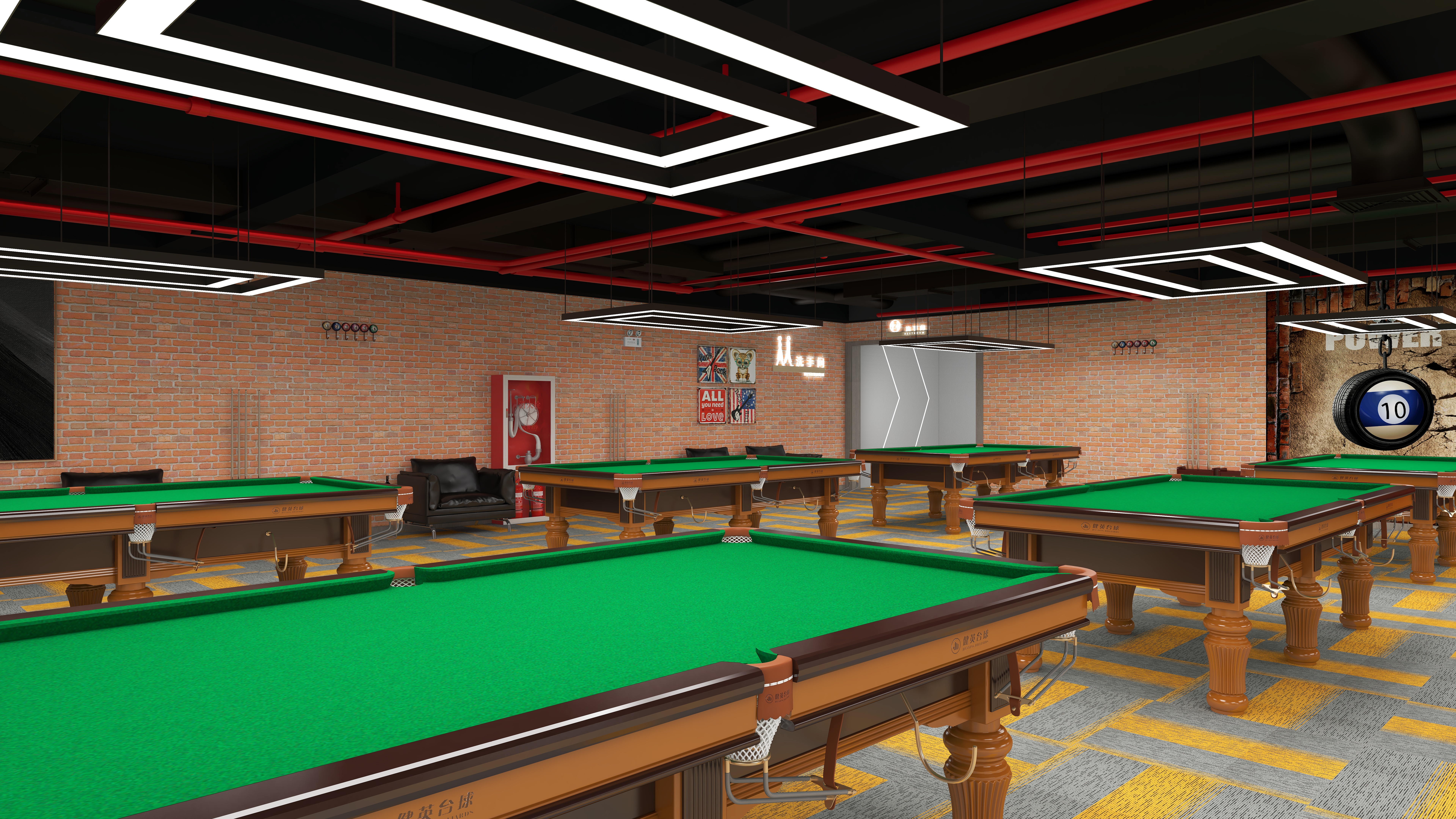 HIGH先生-台球厅-装修设计方案