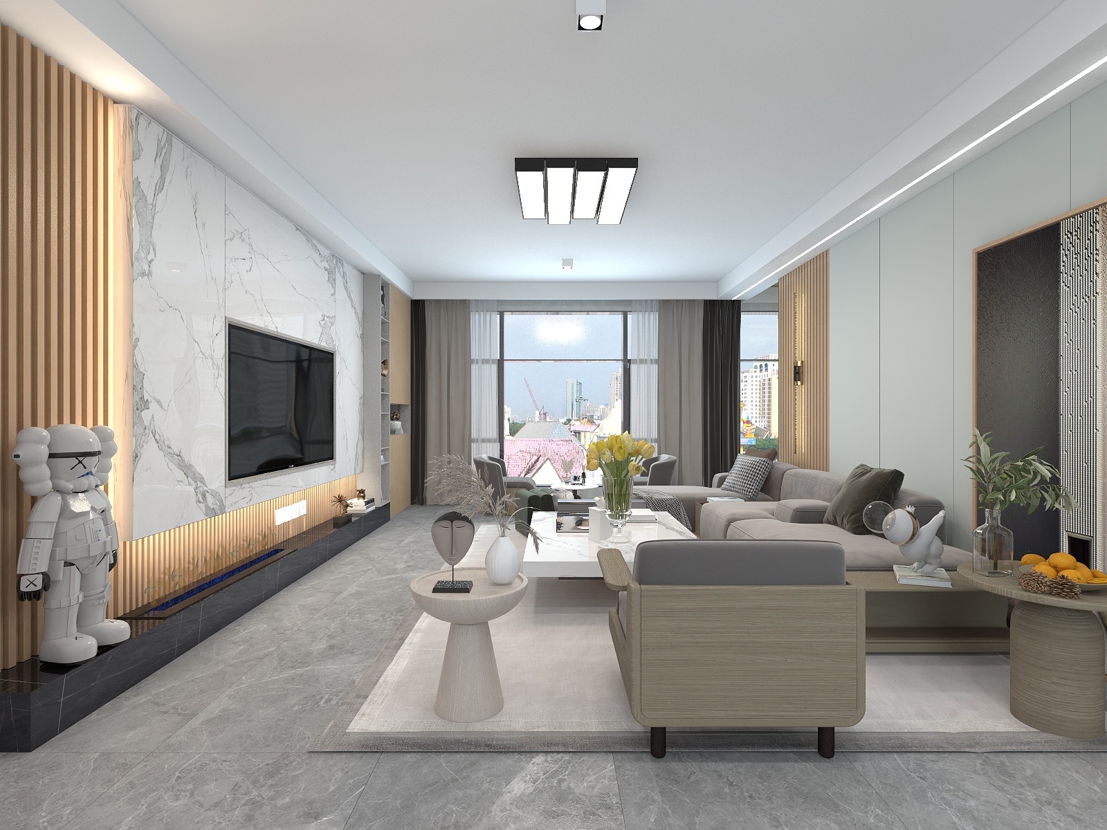 湛智华-现代简约146平4房装修效果图