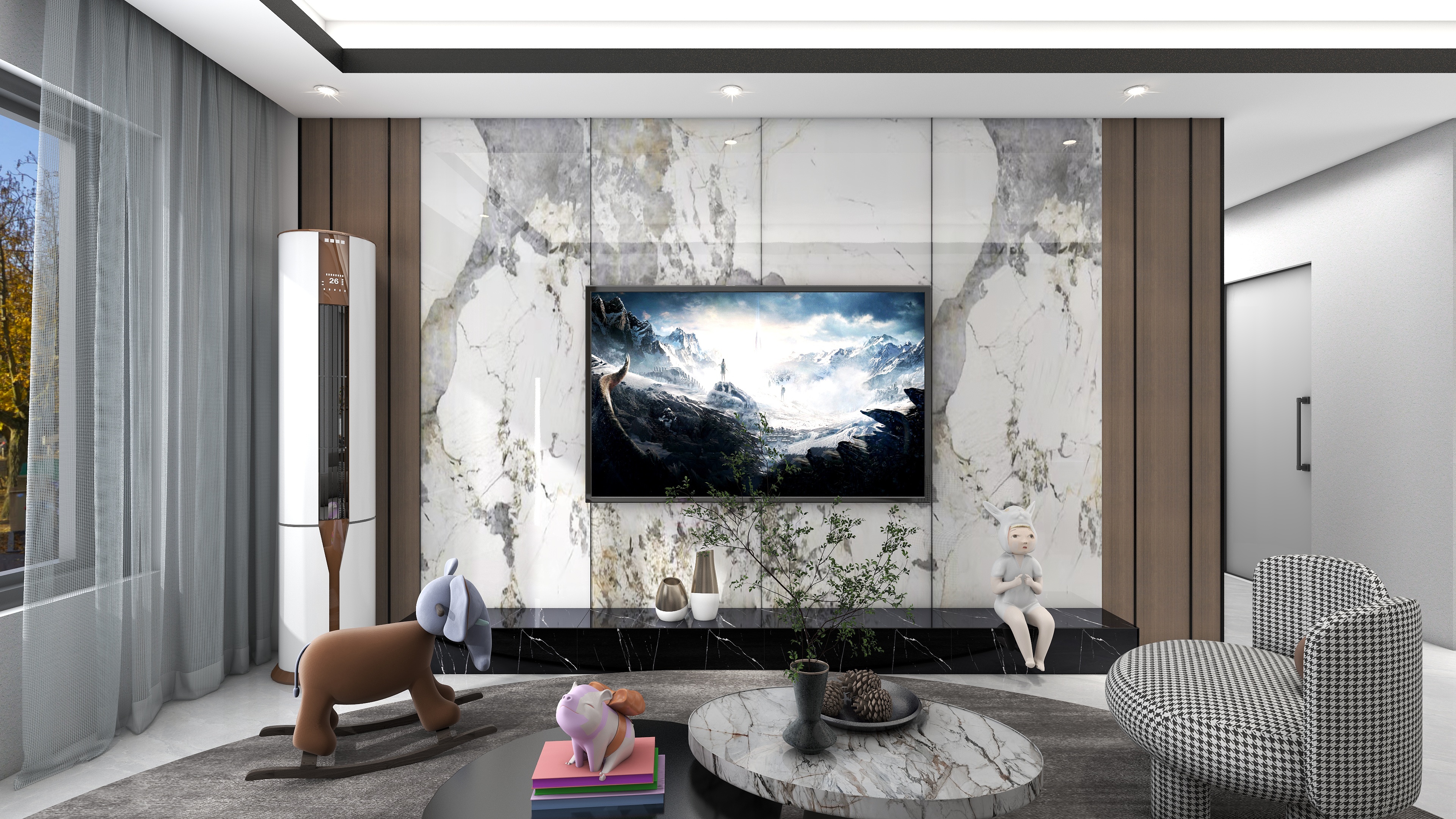 成都徐春春陆-中海和颂D板，125平艺术漆加岩板背景墙-装修设计方案