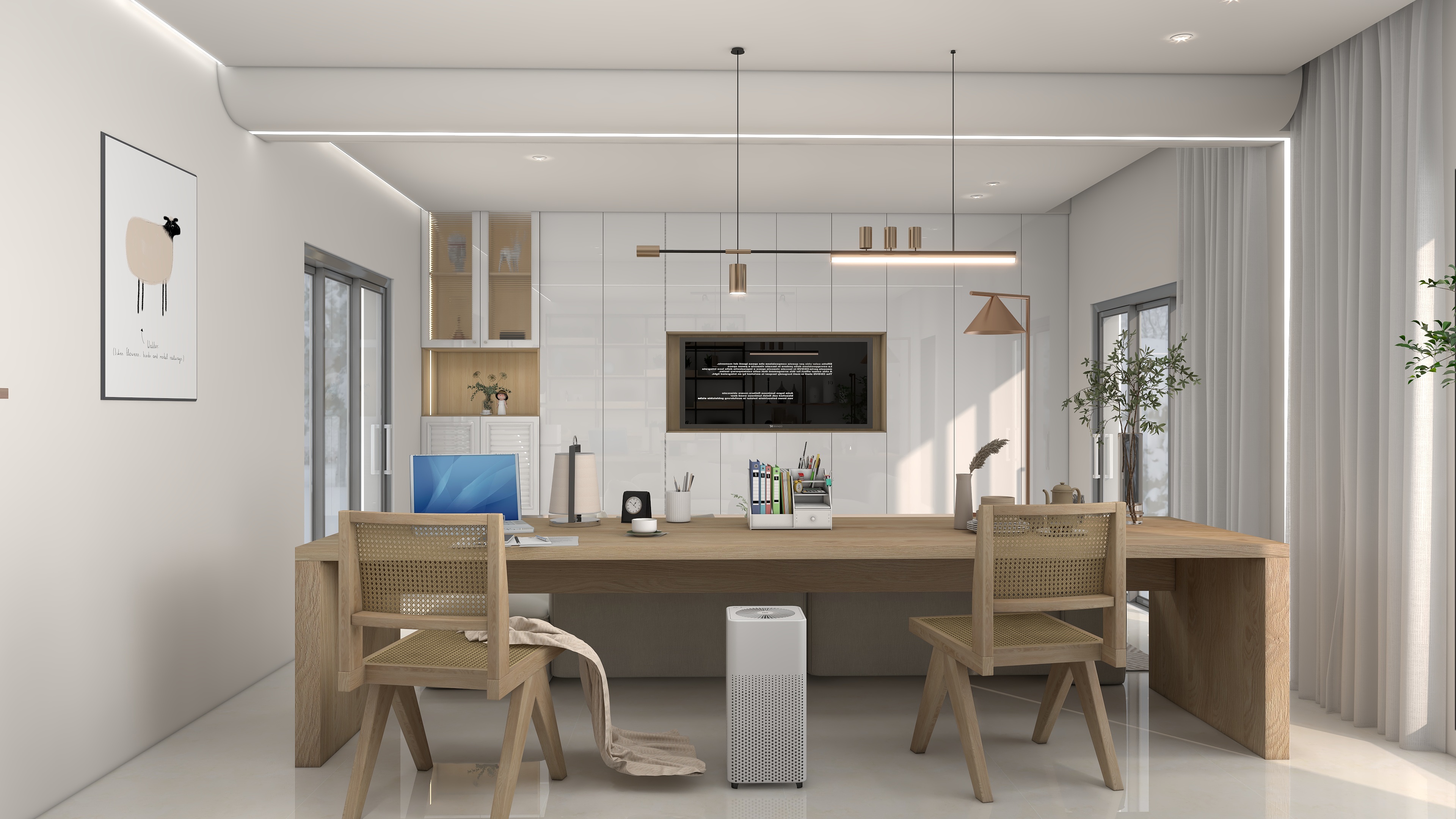 李木a-自建房-北欧原木风客餐厅-装修设计方案