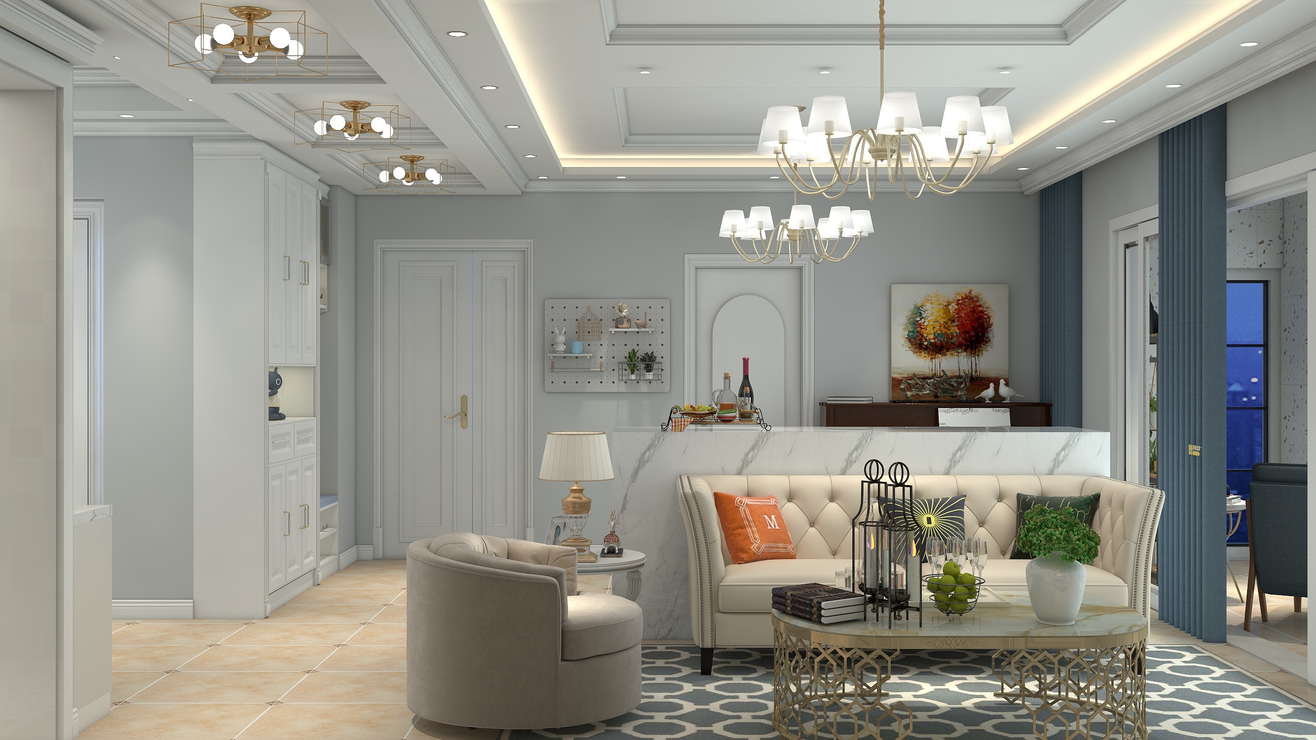 山山ss-美式三居-装修设计方案