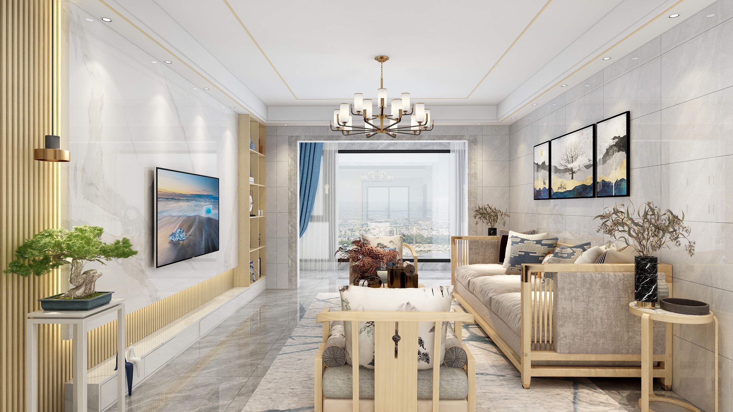 QD陈-华林苑新中装修效果图