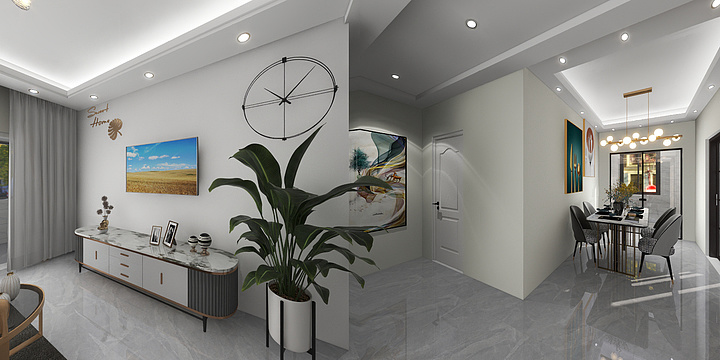 商丘创艺装修队-中辰万和城126.80㎡B3-1户型3室2厅2卫1厨0414-2112-装修设计方案