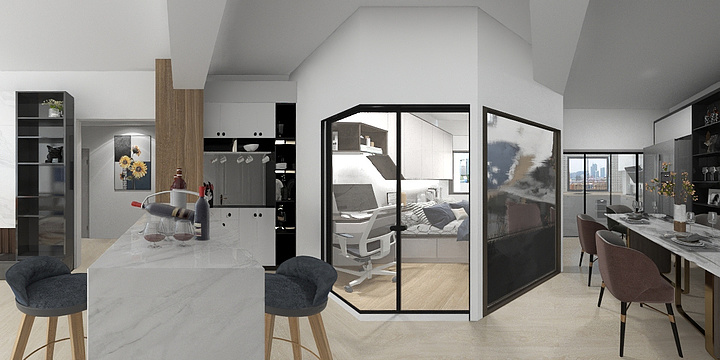 枫蓝设计-H方案1-装修设计方案