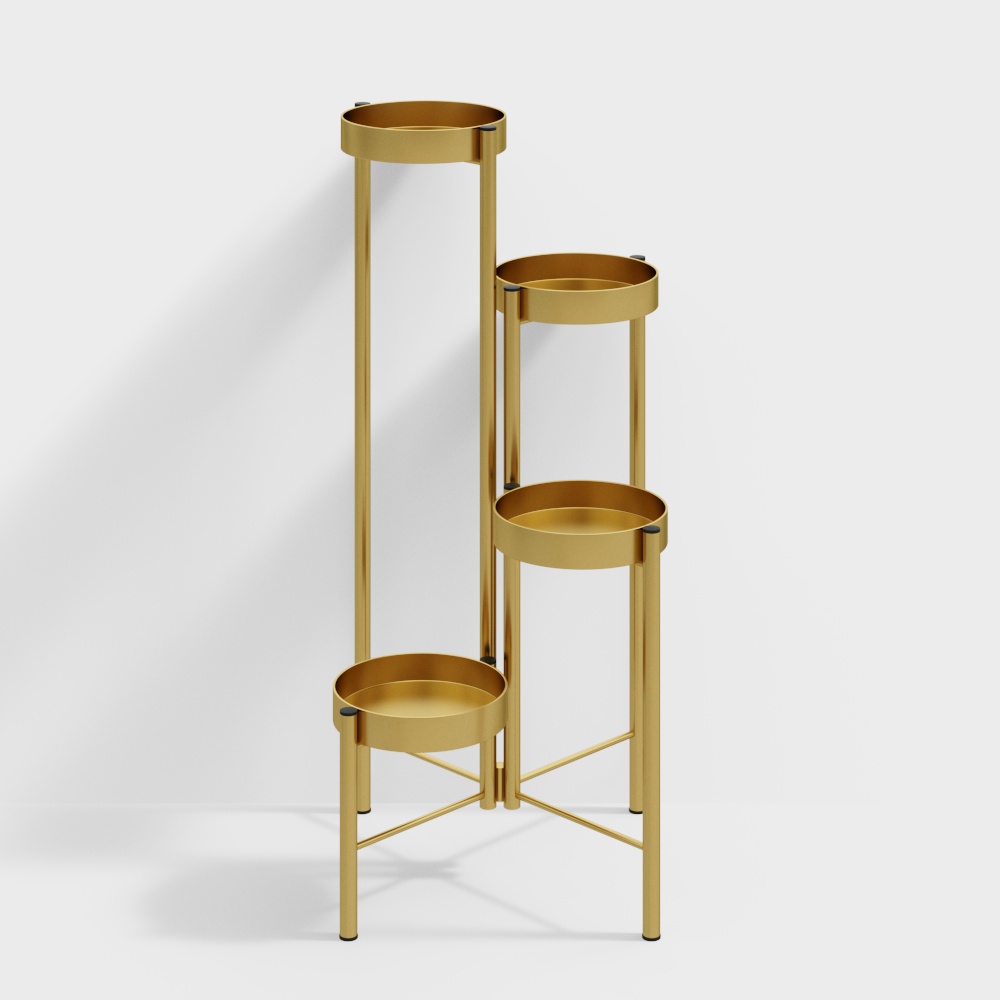 Luxury Contemporary Standing Plant Stand in Gold-Large