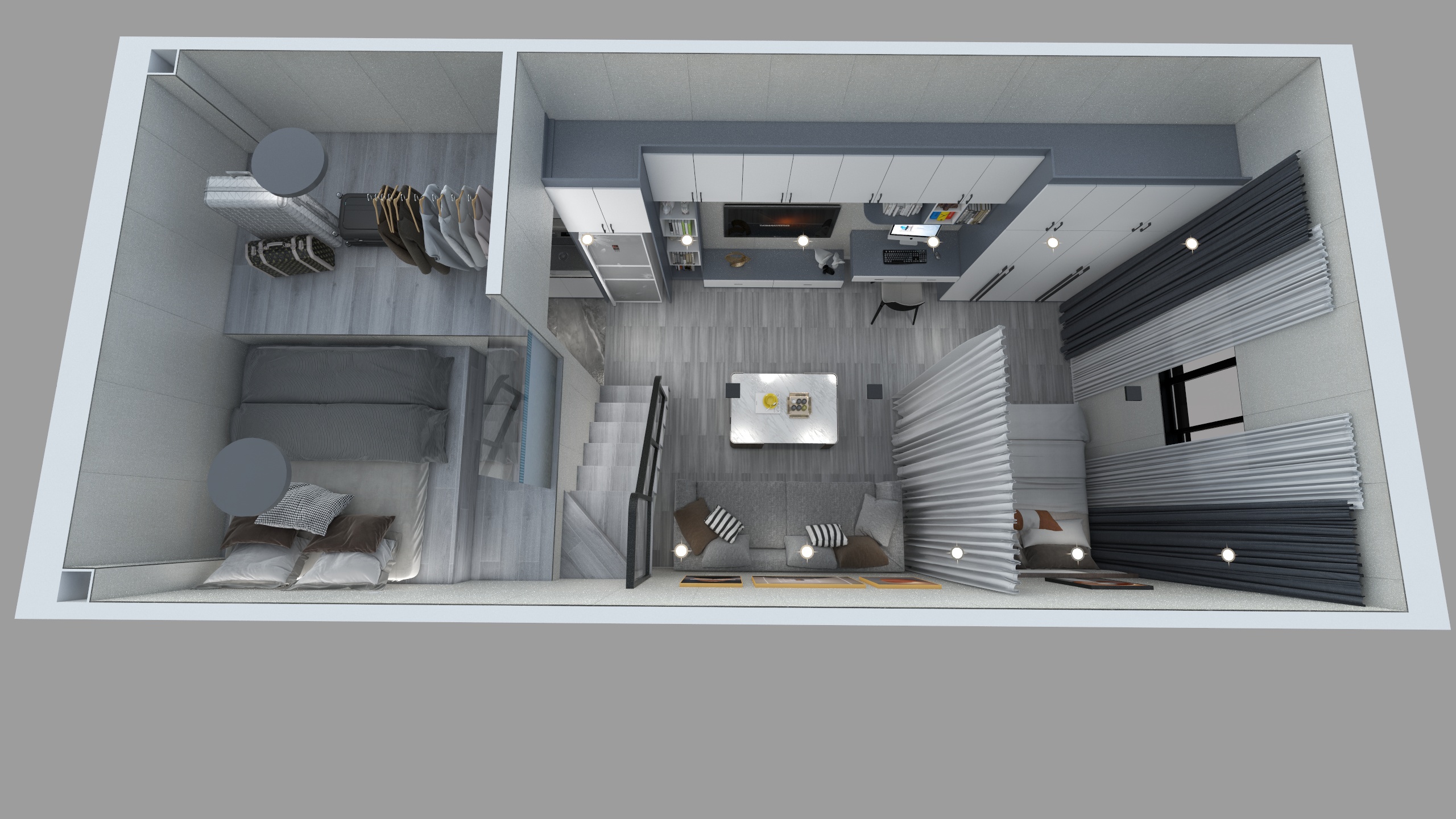 信阳市华府装饰工程有限公司-单身公寓-1号方案-装修设计方案