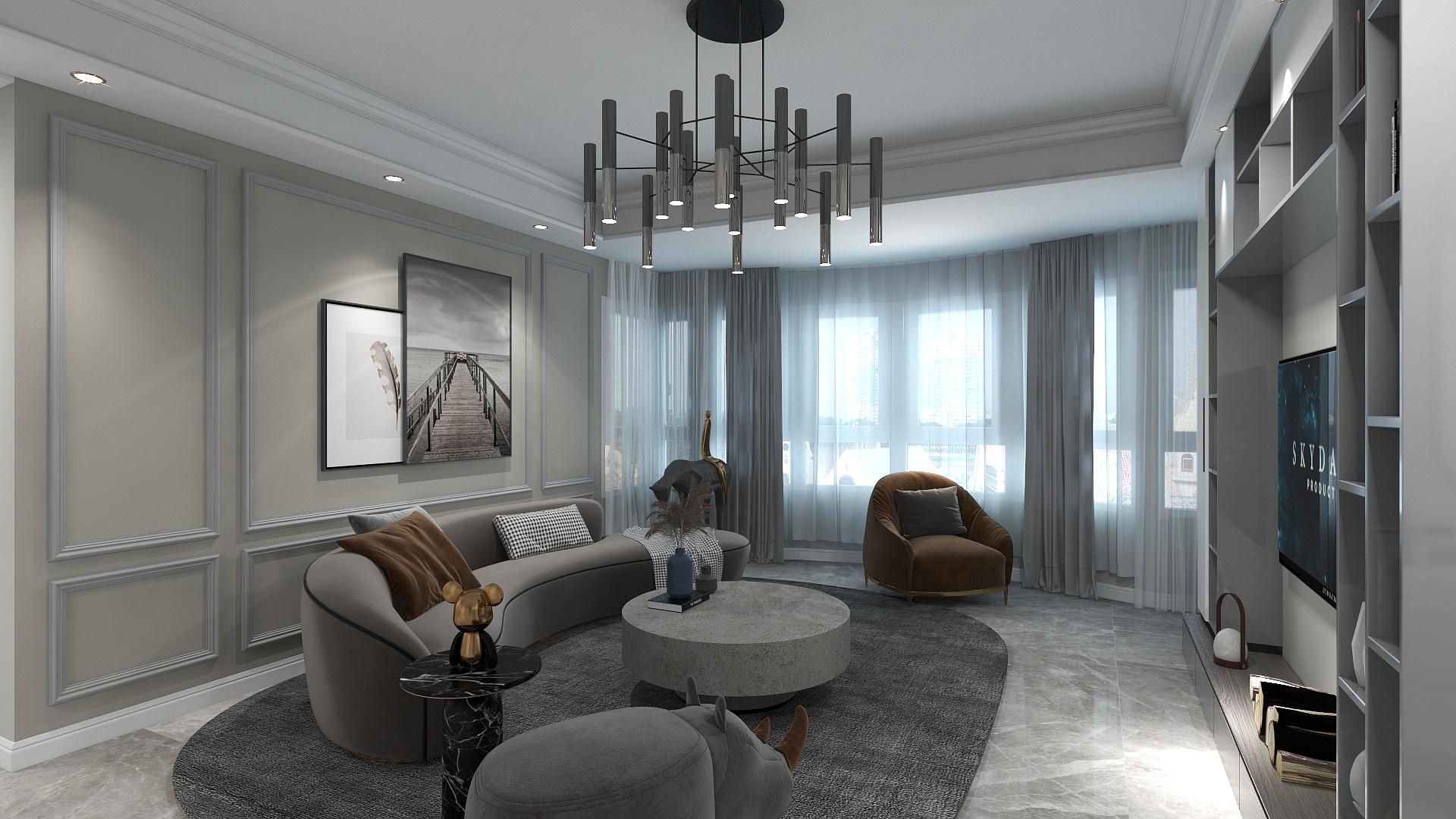 南京维之洋主账号-东城家园8栋137㎡三室现代简约风装修效果图