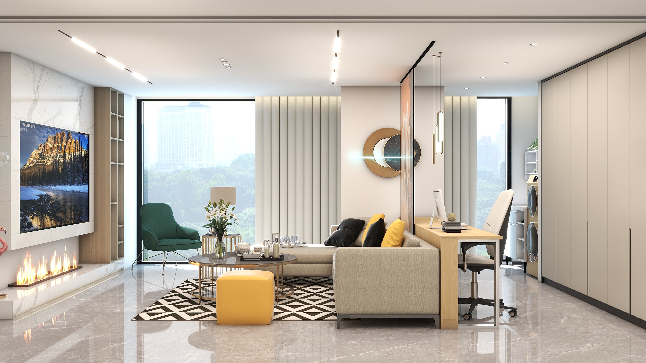 飞超逸-现代简约140平两室一厅-装修设计方案