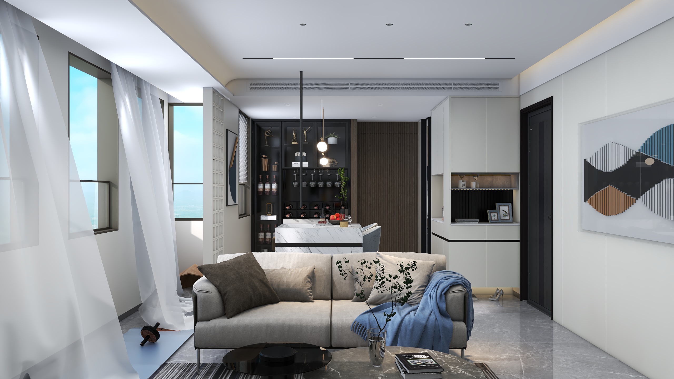 莫问来路-瑞和园89.50㎡B户型3室2厅1卫-装修设计方案