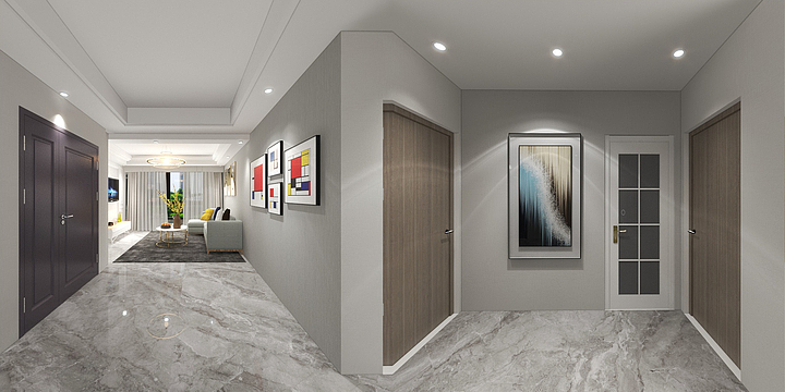 好仁装饰-131平11栋702室效果图.dwg-装修设计方案