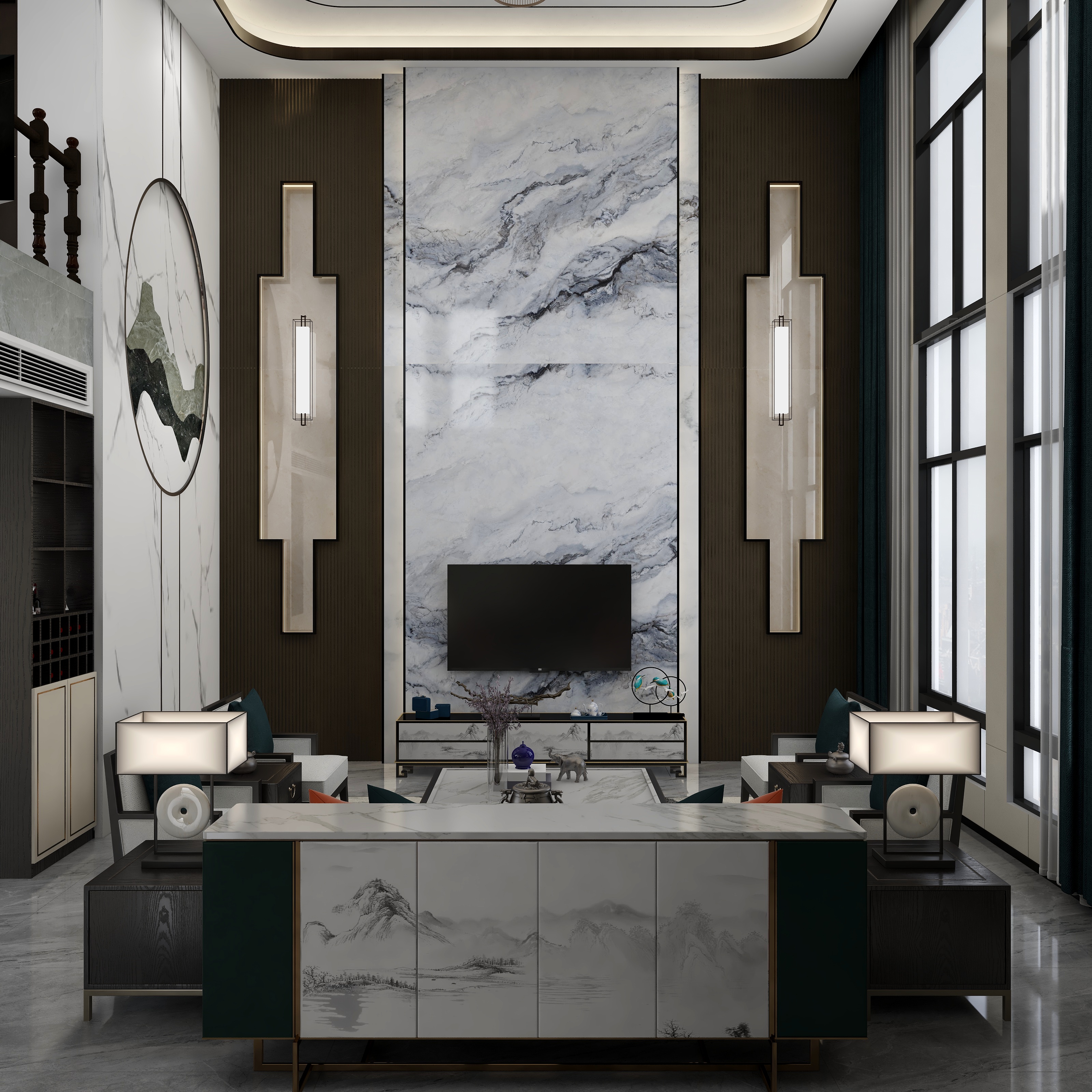 高飞腾-新中式别墅-装修设计方案