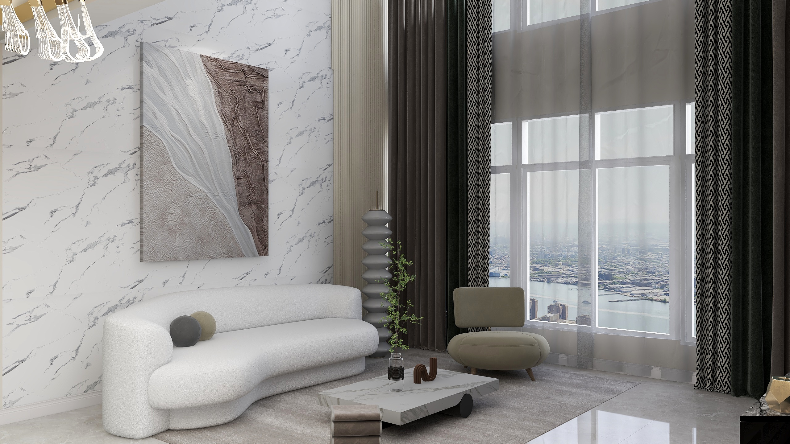 柒玺-杭州万山华府2层别墅户型190㎡装修效果图