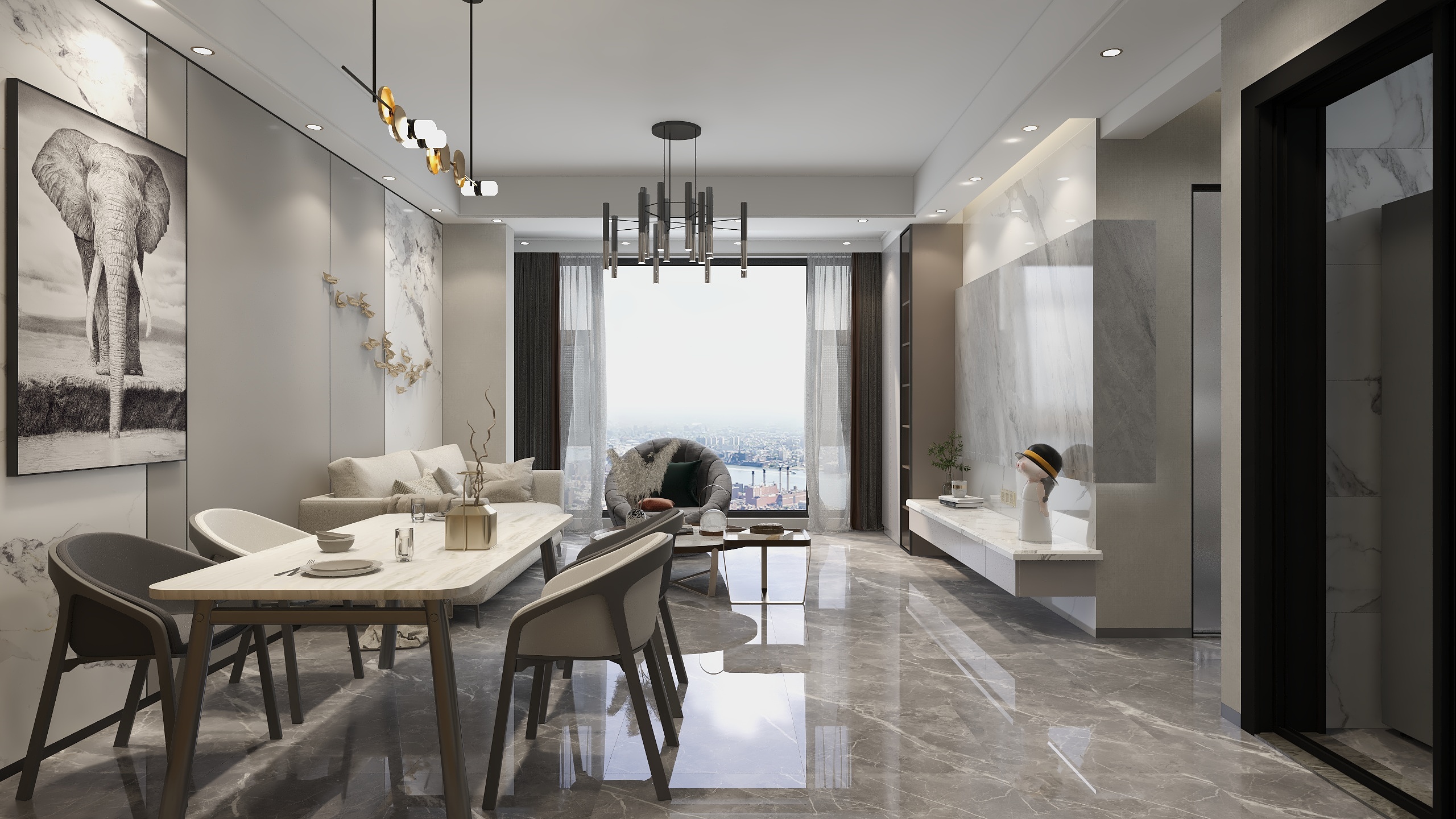 铭瑞装饰设计有限公司-湘水明珠83㎡2室-装修设计方案