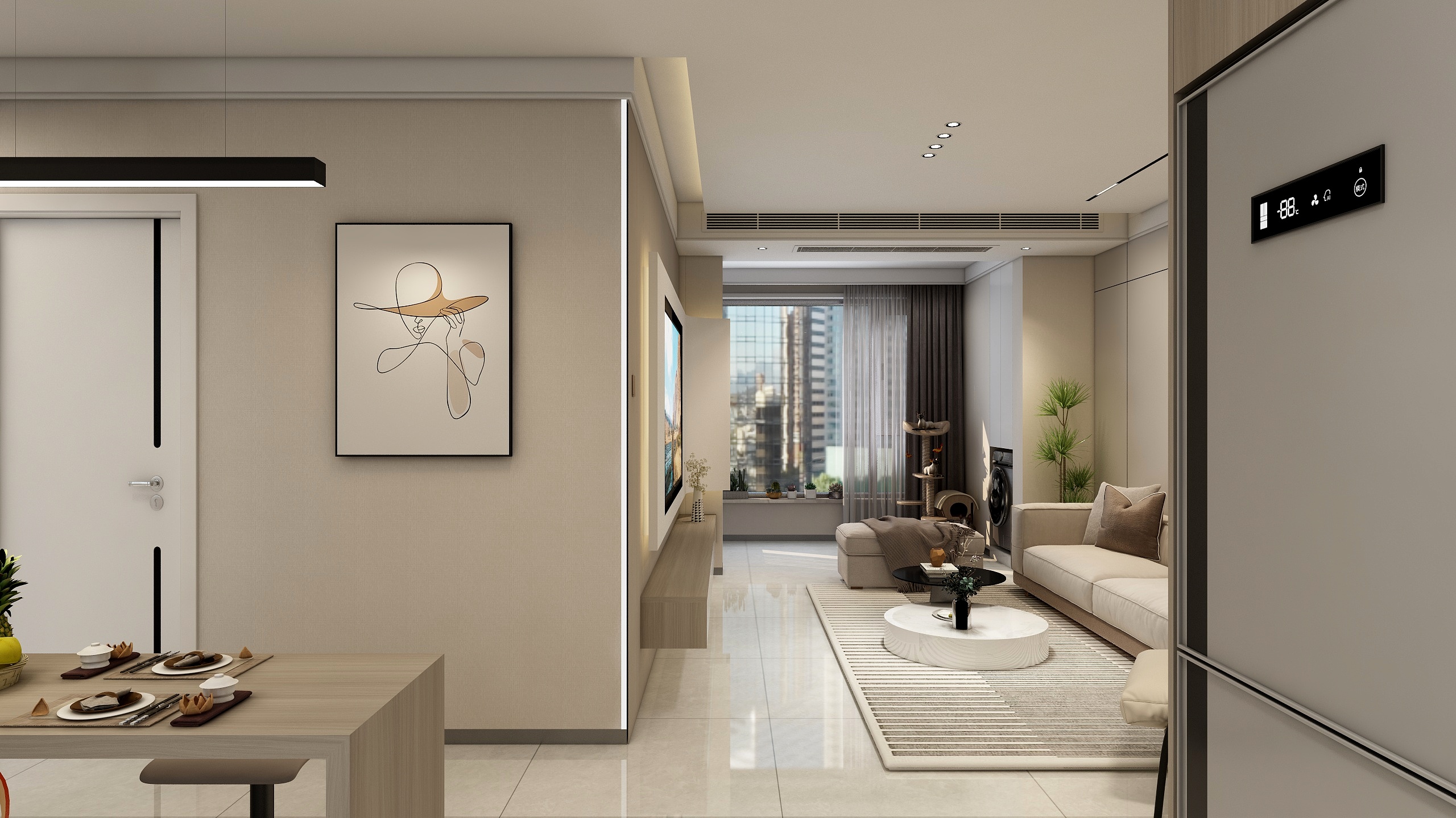 延边天云装饰有限公司-德信海德公园83.00㎡A2’3室2厅1卫1厨-装修设计方案