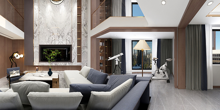 王升伟-别墅样板间-装修设计方案