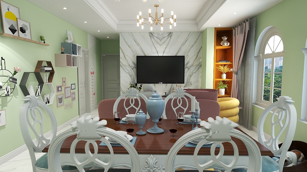 mas8-瑞和园89.50㎡B户型3室2厅1卫装修效果图