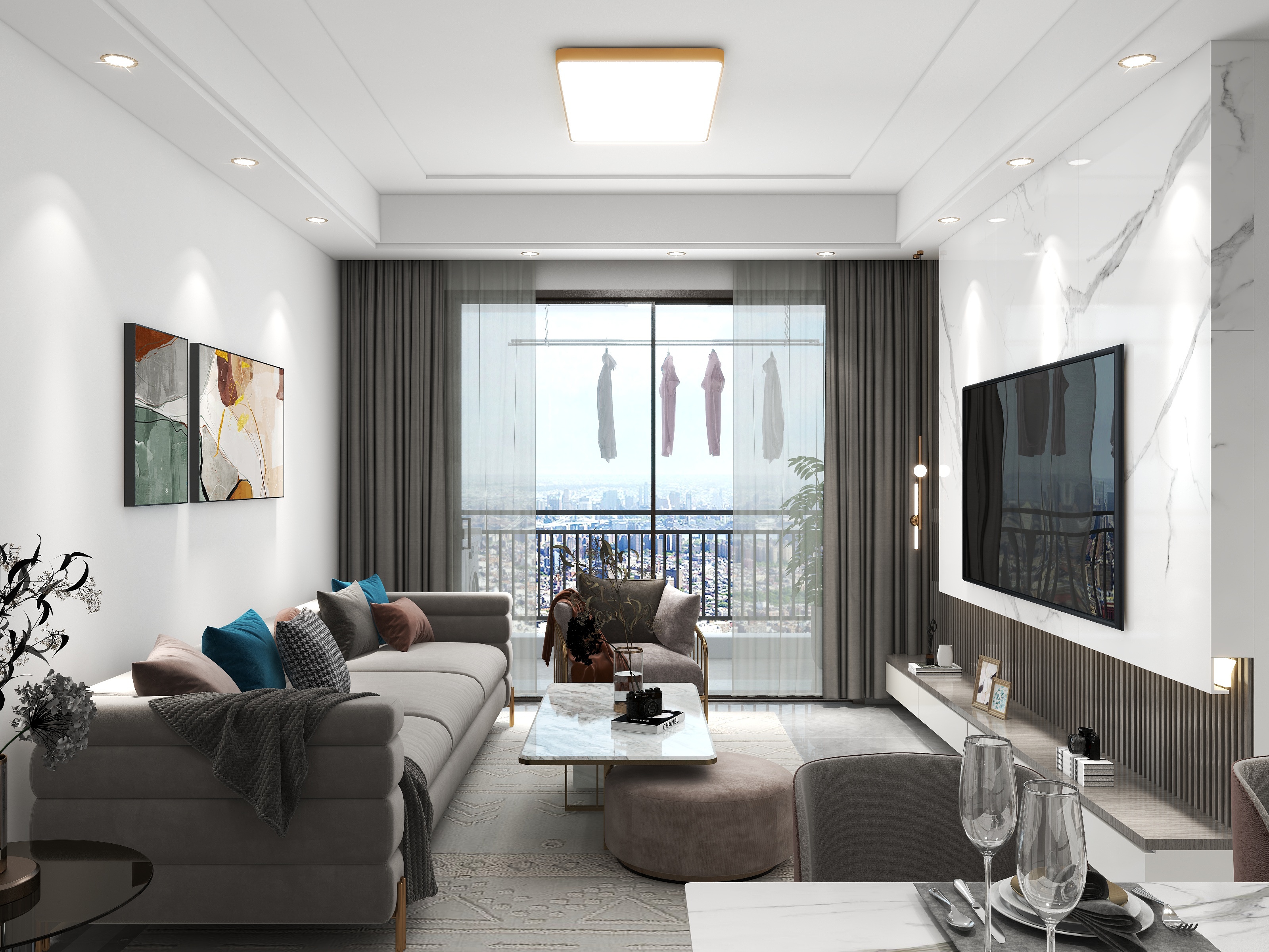 汉墨丹青室内设计-融湖三期C座2204-装修设计方案