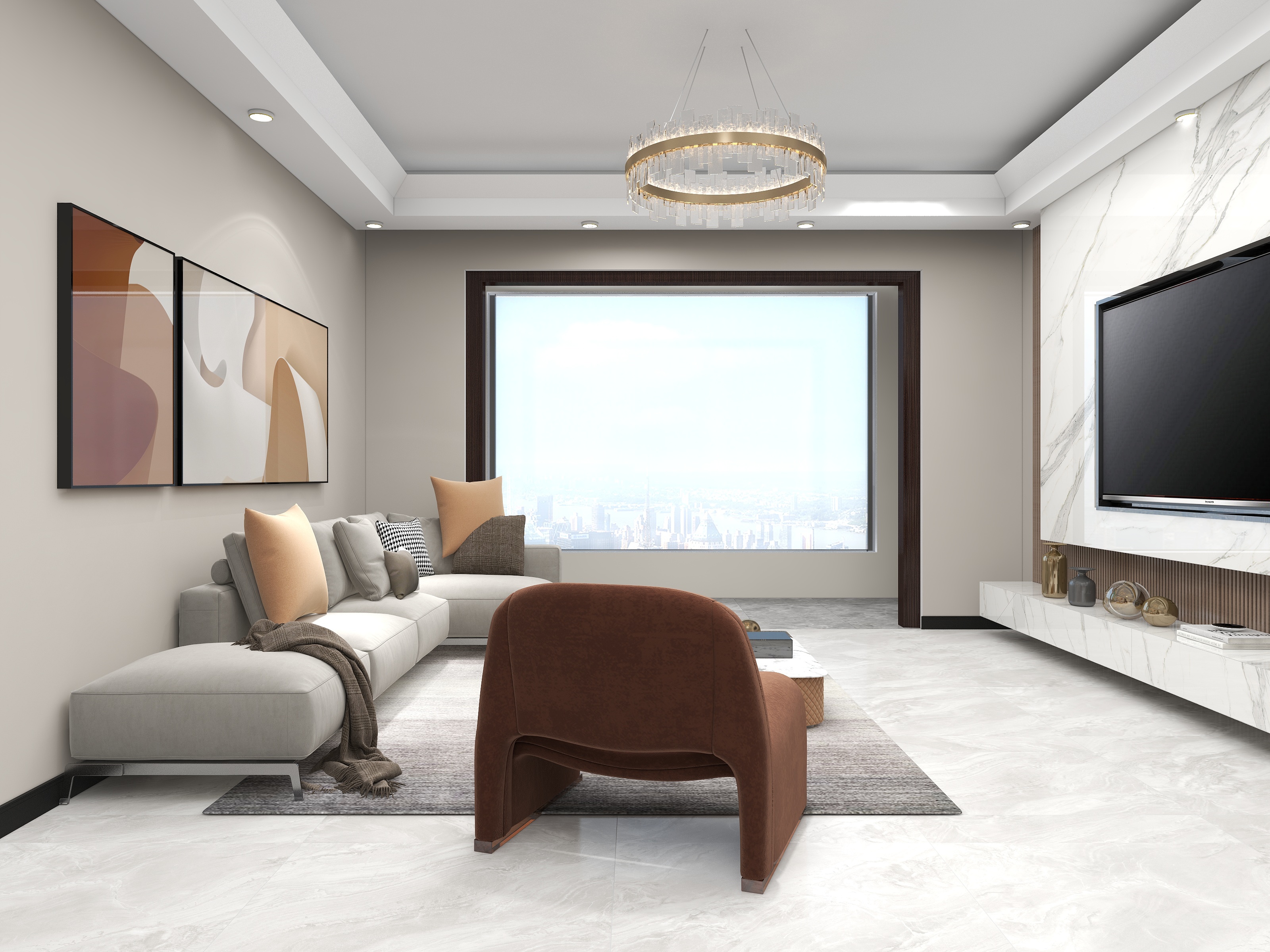 是天晴呀-二号公馆一栋C户型三室两厅两卫现代风-装修设计方案