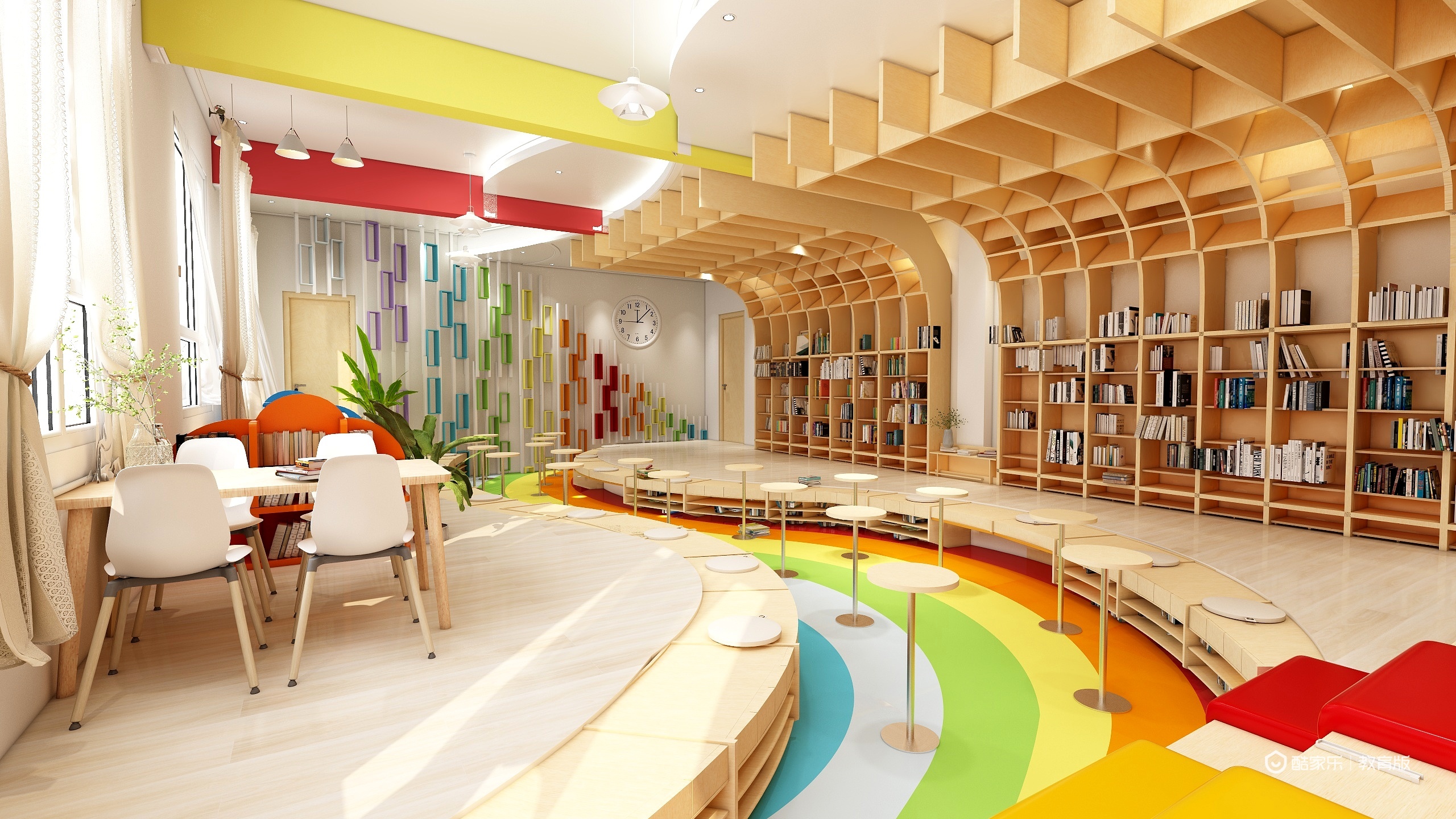 朱彩薇akZz-“红橙黄绿青蓝紫”---筑梦图书室-装修设计方案