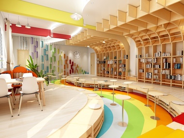 朱彩薇akZz-“红橙黄绿青蓝紫”---筑梦图书室装修效果图