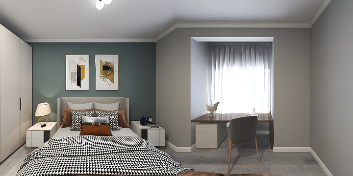 办公室丁芳-现代简约两居室-装修设计方案