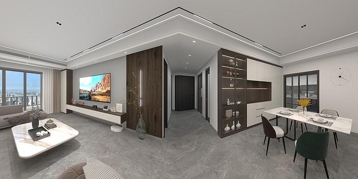 周军-橡树湾-胡先生家效果图.1-装修设计方案