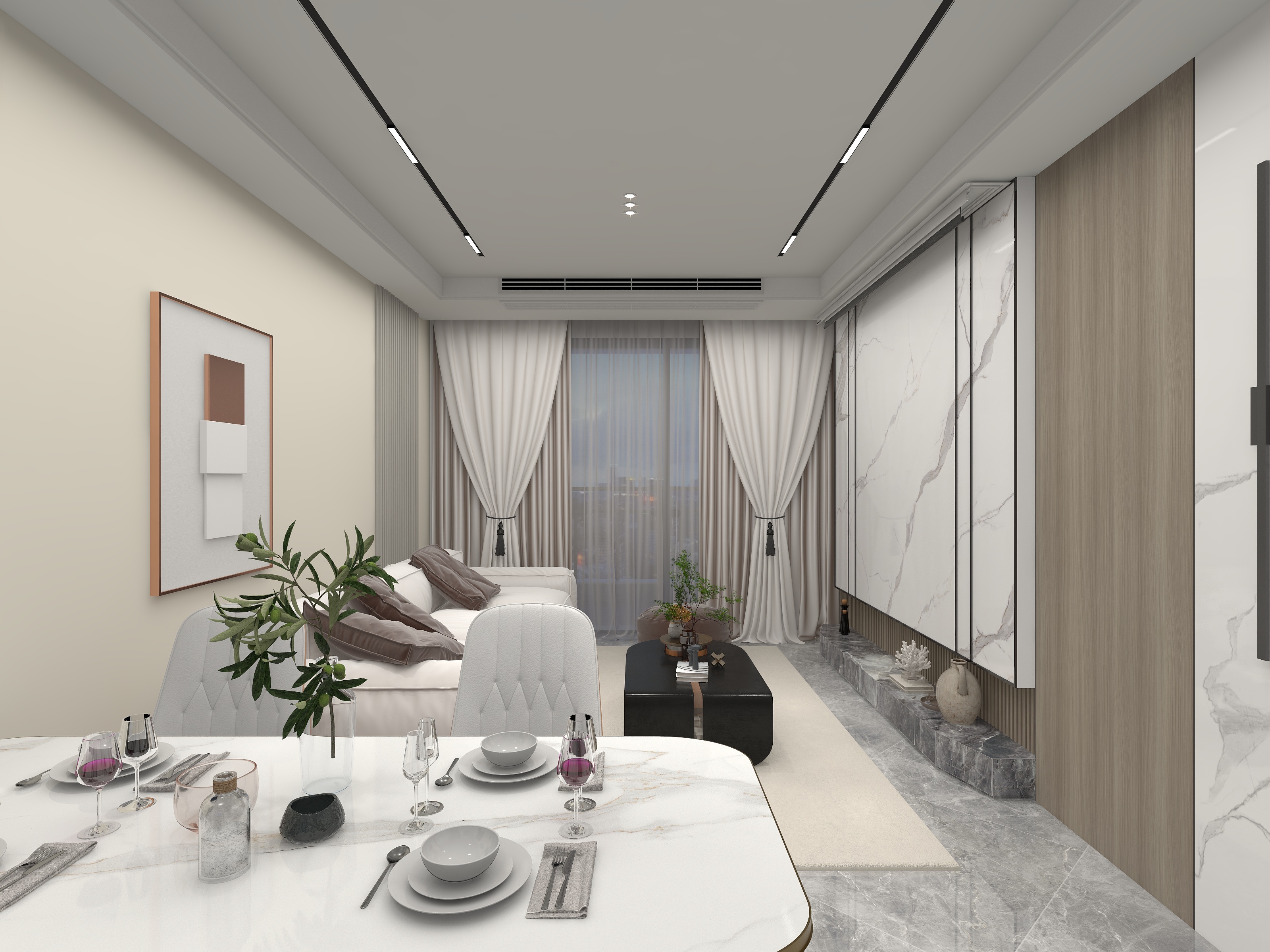 Qp001-如期-简约轻奢83平-装修设计方案