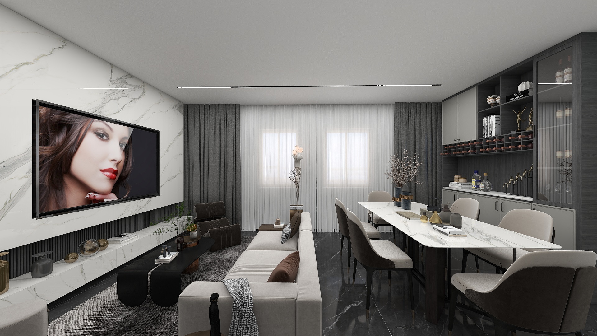 室内设计-李华健-瑞和园89.50㎡B户型3室2厅1卫-装修设计方案