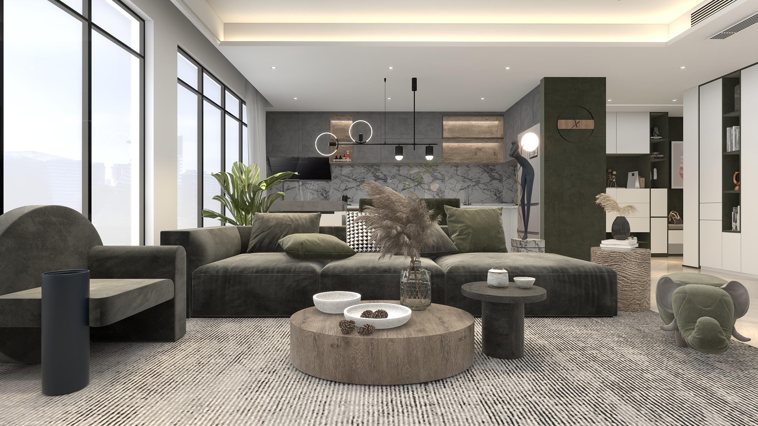 谢旗高-《日青良月》现代简约120㎡-装修设计方案