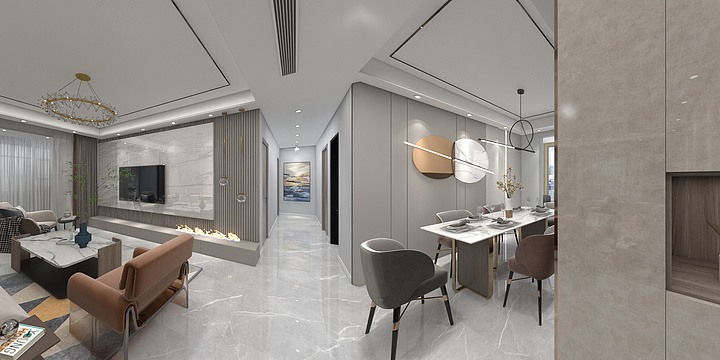 設計闯-桂花苑三室两厅现代简约风格-装修设计方案