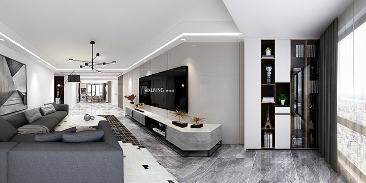 靓仔博-瑞城花园129平方（后现代风）-装修设计方案