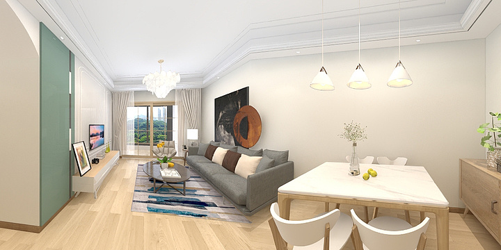 茹国强-德信海德公园83.00㎡A2’3室2厅1卫1厨-装修设计方案