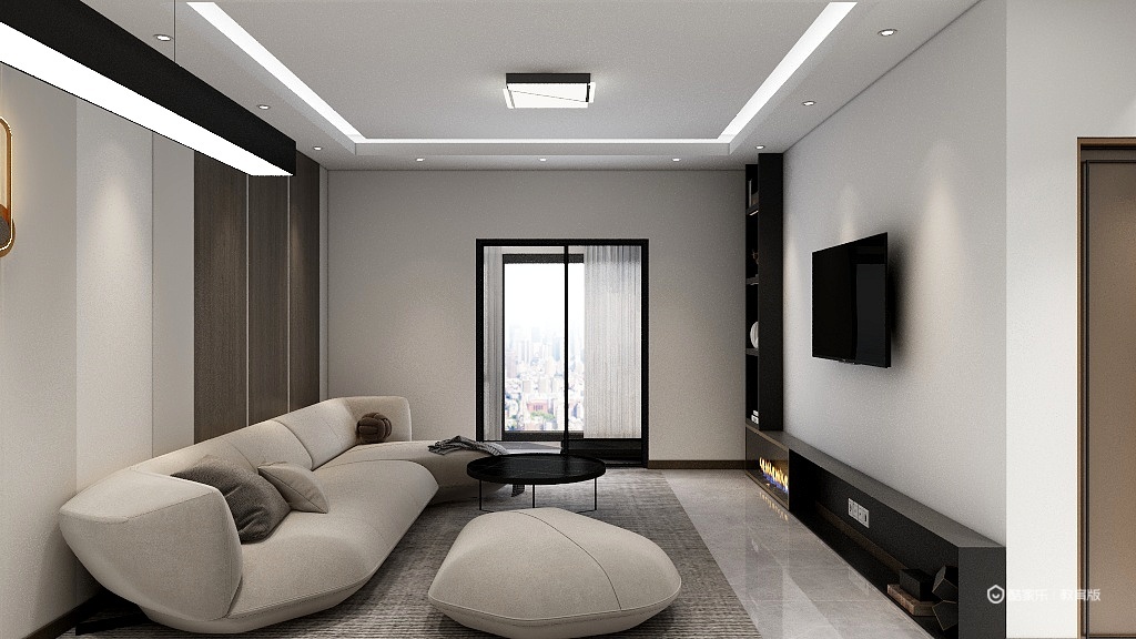 198*GFnA-90.93m²现代简约三居室装修效果图