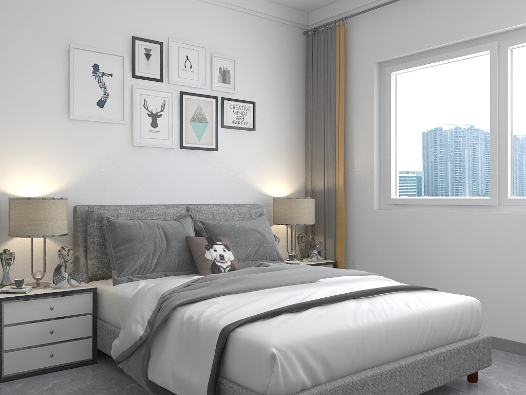 仲夏空间设计-瑞和园现代简约90㎡3室-装修设计方案