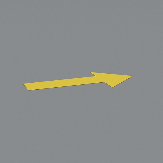 Yellow Directional Arrow Sign 3D Model for Various Uses