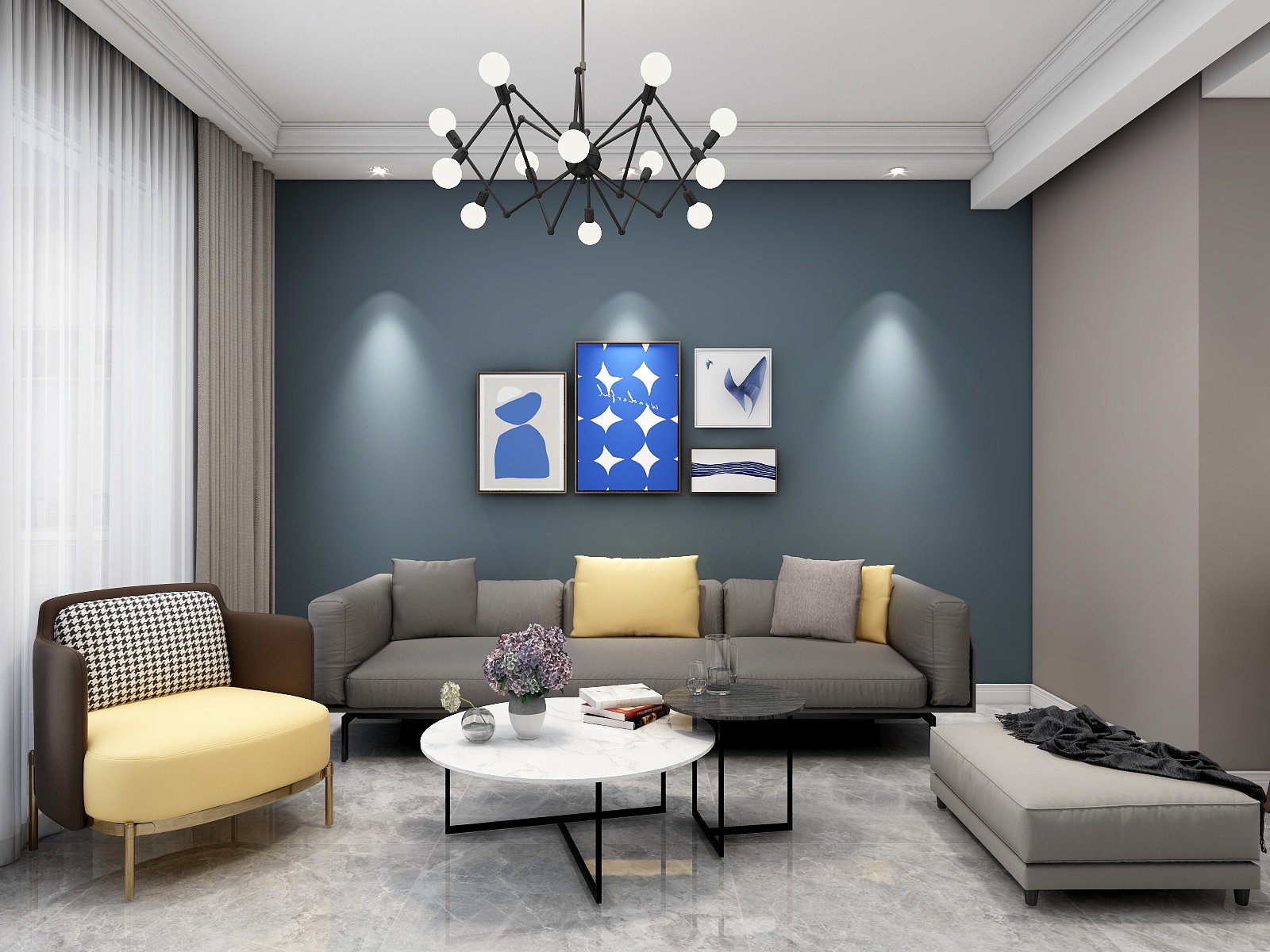 吴爽-89平米现代简约风格设计装修效果图