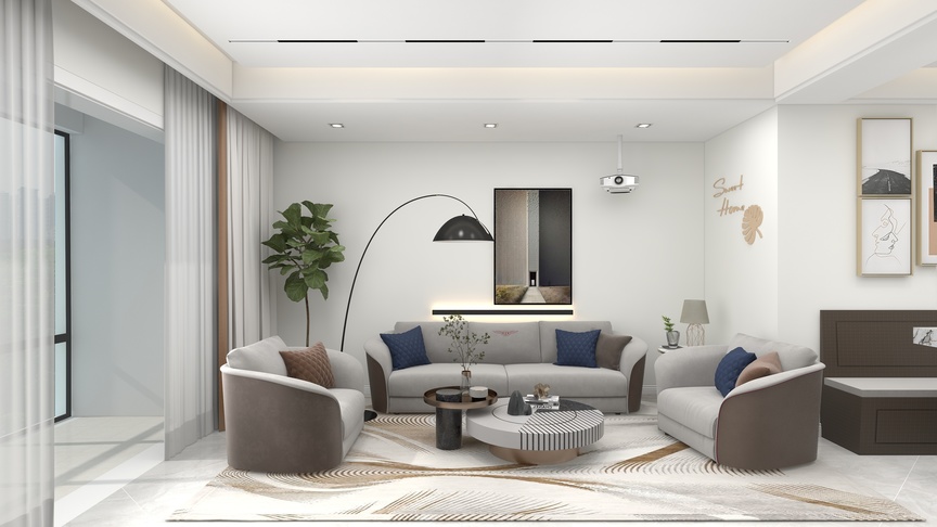 全屋设计师马磊-现代客厅装修效果图