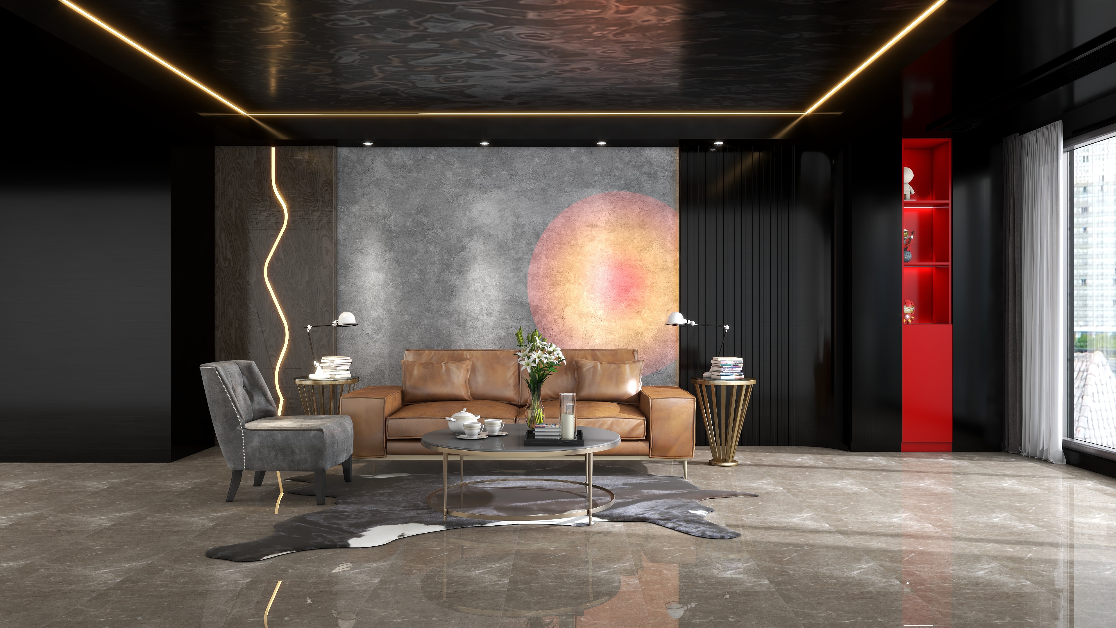 海星Jsw-客厅-黑调雅居-装修设计方案