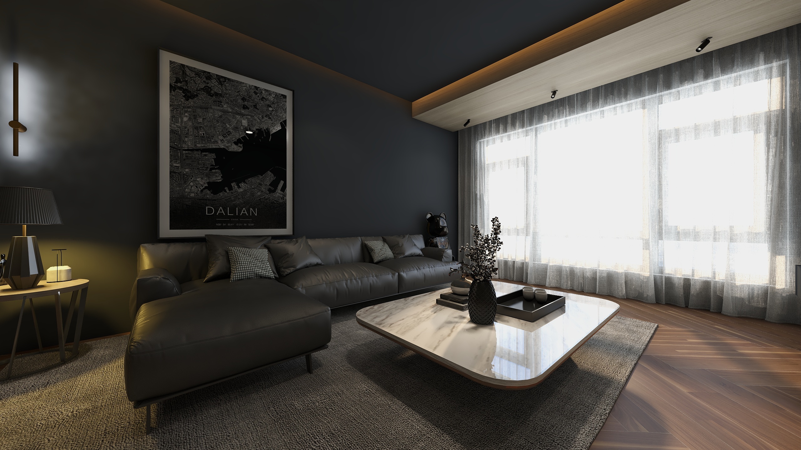 宝鸡斑马线装饰装修-暗黑风格-创意设计-装修设计方案