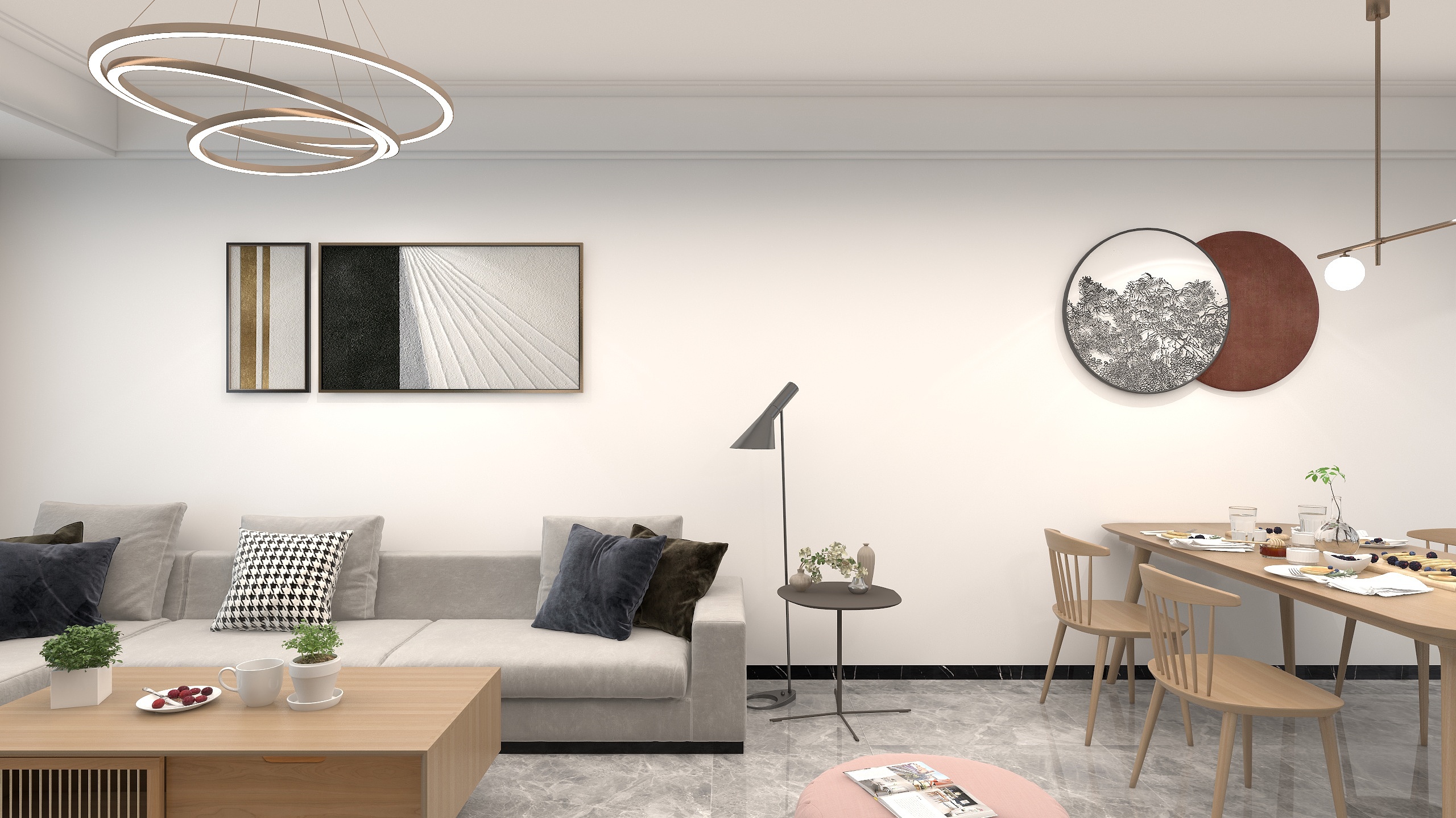 文则N和鑫装饰-90方北欧风格装修效果图