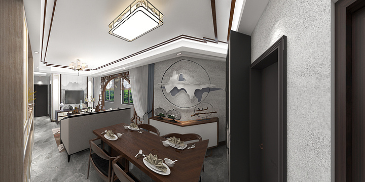 浅灰蓝AfWc-瑞和园89.50㎡B户型3室2厅1卫-装修设计方案