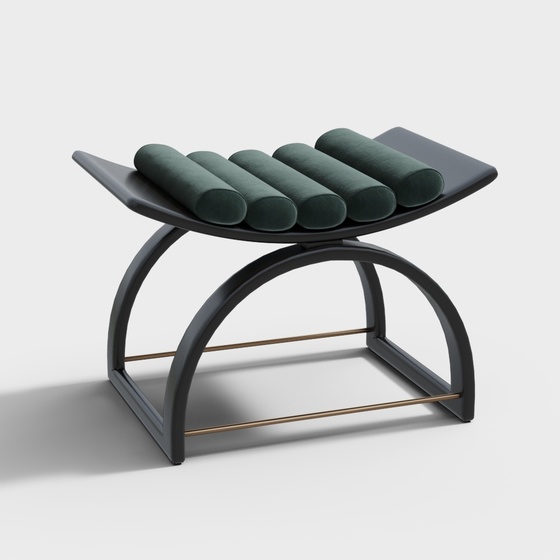 Asian Ottomans & Benches,Footstools,green