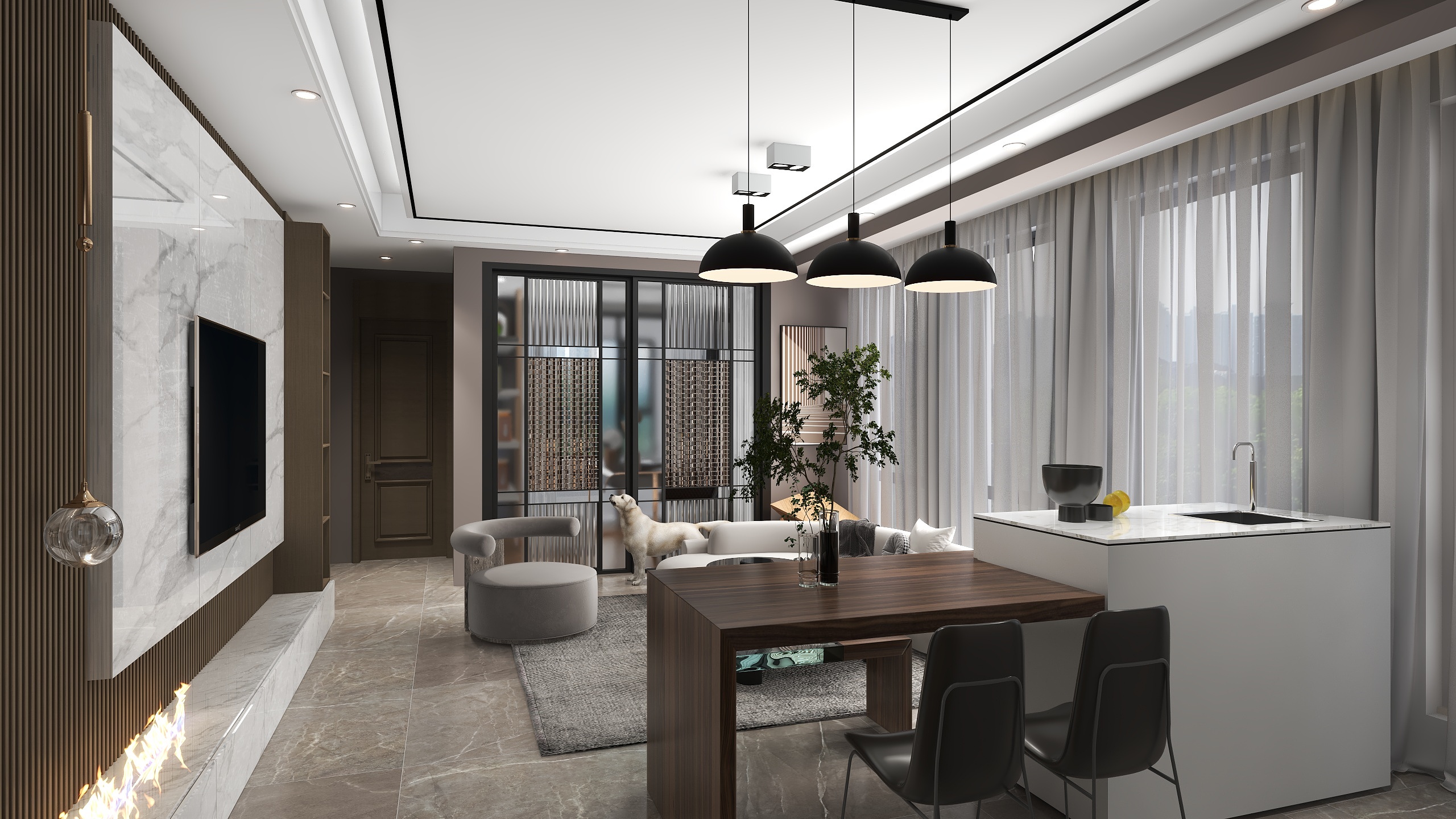 凯烨设计装饰-瑞和园89.50㎡B户型3室2厅1卫-装修设计方案