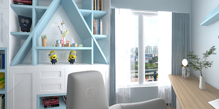 设计工程何冰-肇庆香港城95平方B1地中海-装修设计方案