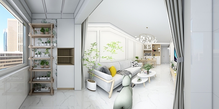 林氏木业家居1-德信海德公园83.00㎡A2’3室2厅1卫1厨-装修设计方案