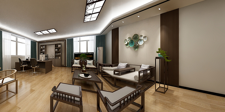 品川设计-郑总办公室-装修设计方案